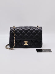 CHANEL Classic Flap Mini Rectangular 20cm - Black with Gold Hardware [Series number 23]