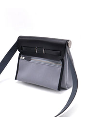 HERMES Herbag Zip 20 - Gris Pantin / Noir with Palladium Hardware