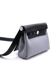 HERMES Herbag Zip 20 - Gris Pantin / Noir with Palladium Hardware