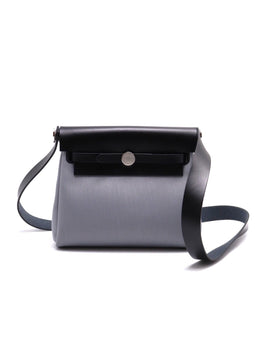 HERMES Herbag Zip 20 - Gris Pantin / Noir with Palladium Hardware