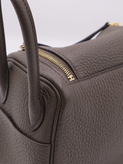 HERMES Mini Lindy - Etain with Gold Hardware [Y]