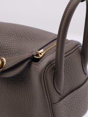 HERMES Mini Lindy - Etain with Gold Hardware [Y]