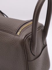 HERMES Mini Lindy - Etain with Gold Hardware [Y]