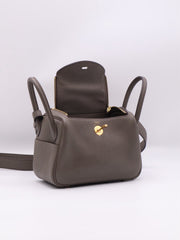 HERMES Mini Lindy - Etain with Gold Hardware [Y]