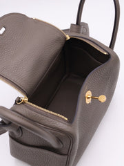 HERMES Mini Lindy - Etain with Gold Hardware [Y]