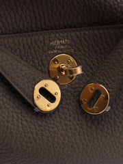 HERMES Mini Lindy - Etain with Gold Hardware [Y]