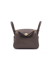 HERMES Mini Lindy - Etain with Gold Hardware [Y]