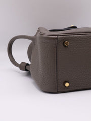 HERMES Mini Lindy - Etain with Gold Hardware [Y]