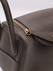 HERMES Mini Lindy - Etain with Gold Hardware [Y]