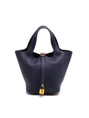 HERMES Picotin 18 - Bleu Nuit with Gold Hardware