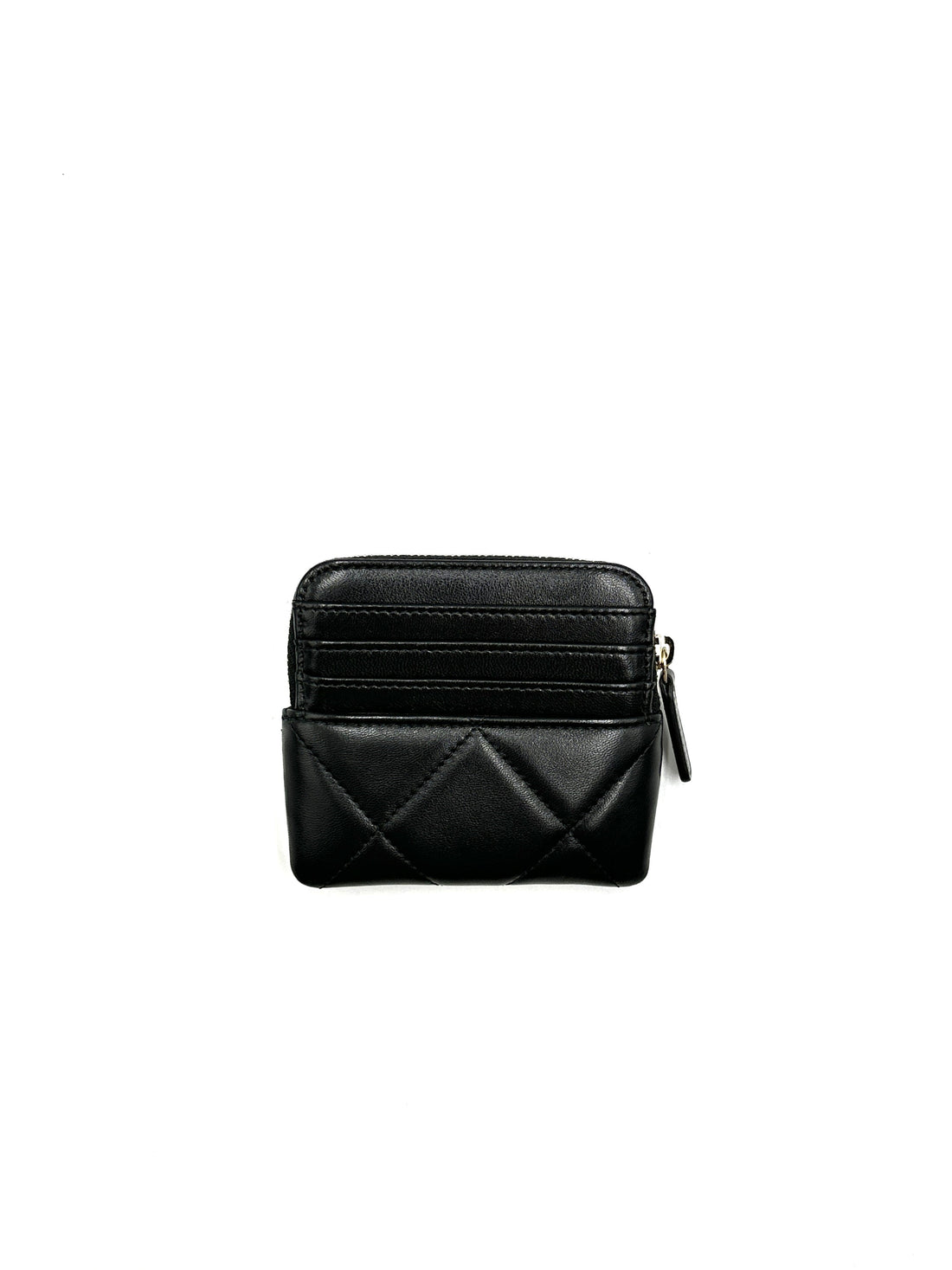 CHANEL 19 Zipper Coin Card Holder Wallet - Black