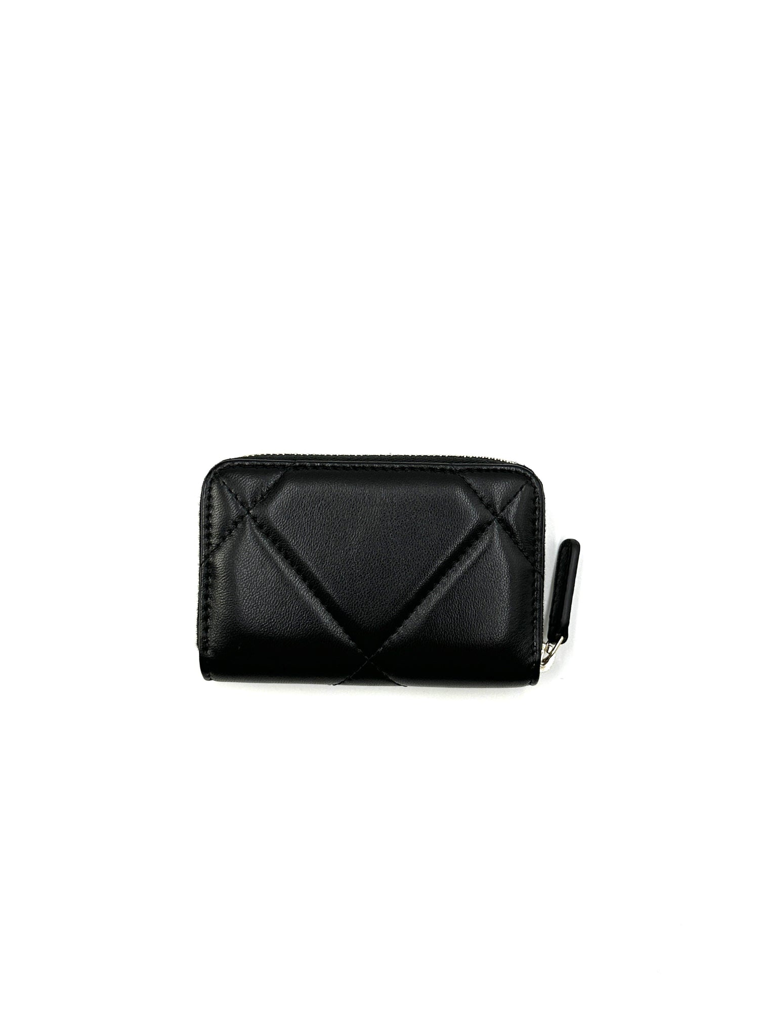 CHANEL 19 Zipped Around Coin Case - Black with Gold Hardware