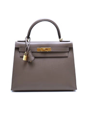 HERMES Kelly 28 - Gris Etain with Gold Hardware
