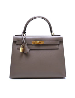 HERMES Kelly 28 - Gris Etain with Gold Hardware