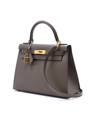 HERMES Kelly 28 - Gris Etain with Gold Hardware