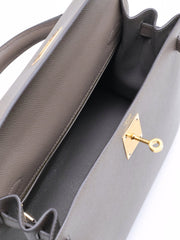 HERMES Kelly 28 - Gris Etain with Gold Hardware