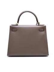 HERMES Kelly 28 - Gris Etain with Gold Hardware