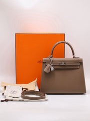 HERMES Kelly 25 - Etopue with Palladium Hardware [G]