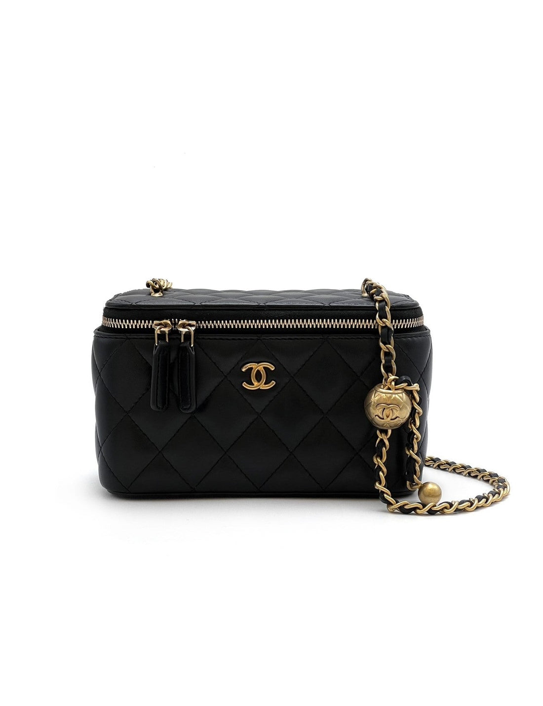 【二手商品】CHANEL 金球長盒子 - 黑金