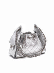 CHANEL 25 Mini Hobo Bag - Silver