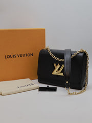 LOUIS VUITTON Twist MM - Black with Gold Hardware