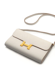 HERMES Constance To Go - Gris Pale with Gold Hardware