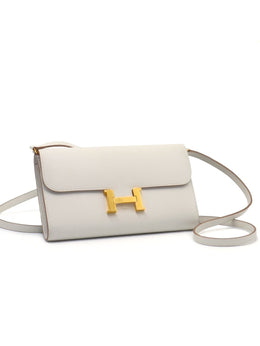HERMES Constance To Go - Gris Pale with Gold Hardware