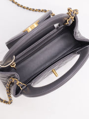 CHANEL Mini Kelly - Dark Grey with Gold Hardware