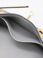 HERMES Jypsiere Mini - Bleu Glacier with Gold Hardware [W]