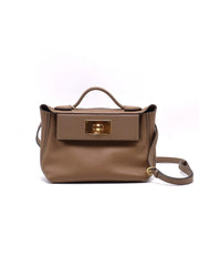 HERMES Mini 24/24 - Beige De Weimar with Gold Hardware [Z]