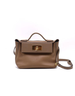 HERMES Mini 24/24 - Beige De Weimar with Gold Hardware [Z]