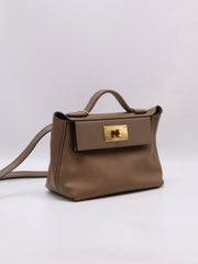 HERMES Mini 24/24 - Beige De Weimar with Gold Hardware [Z]