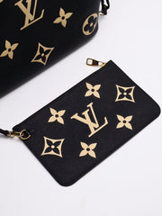 LOUIS VUITTON Neverfull MM - Black/Beige