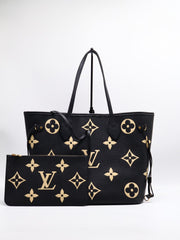 LOUIS VUITTON Neverfull MM - Black/Beige