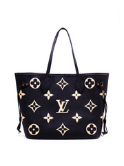 LOUIS VUITTON Neverfull MM - Black/Beige
