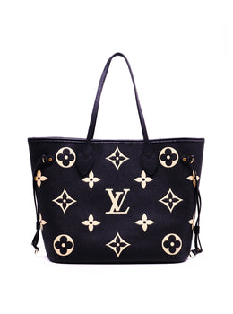 LOUIS VUITTON Neverfull MM - Black/Beige