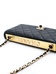 CHANEL Trendy CC Wallet on Chain - Black with Gold Hardware