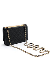CHANEL Trendy CC Wallet on Chain - Black with Gold Hardware