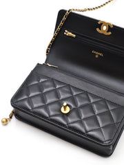 CHANEL 24C Cruise Double Pearl Crush WOC – Black Caviar/Calfskin with Gold Hardware