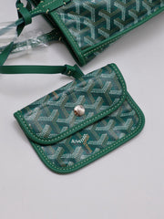 GOYARD Goyardine Mini Anjou Reversible Tote - Green