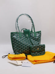 GOYARD Goyardine Mini Anjou Reversible Tote - Green