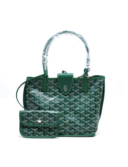 GOYARD Goyardine Mini Anjou Reversible Tote - Green