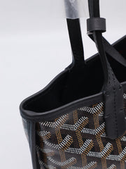 GOYARD Goyardine Mini Anjou Reversible Tote - Black