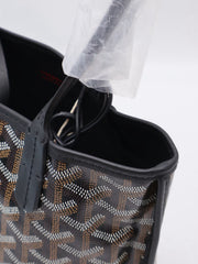 GOYARD Goyardine Mini Anjou Reversible Tote - Black