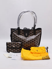 GOYARD Goyardine Mini Anjou Reversible Tote - Black