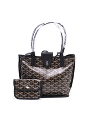 GOYARD Goyardine Mini Anjou Reversible Tote - Black