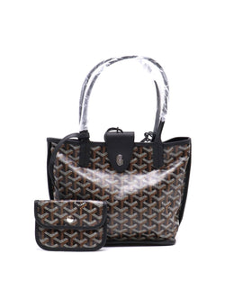 GOYARD Goyardine Mini Anjou Reversible Tote - Black