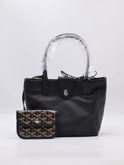 GOYARD Goyardine Mini Anjou Reversible Tote - Black