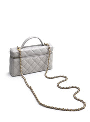 CHANEL 25P Grained Calfskin Vanity Case - Grey with Gold Hardware