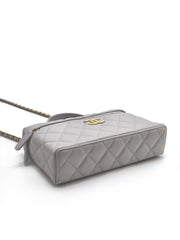 CHANEL 25P Grained Calfskin Vanity Case - Grey with Gold Hardware